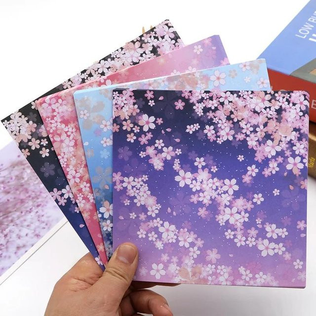 60 Stück Japanisches Origami Bastelpapier mit Blumenmuster in Multicolour für Kinder DIY Scrapbooking und Handarbeit von Yiran Furniture - Bild 1