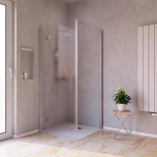 WELLWATER Seitenwand Aventis Eck-Duschwand aus ESG-Glas in Silber und Transparent, B: 100 cm, H: 200 cm - Bild 1