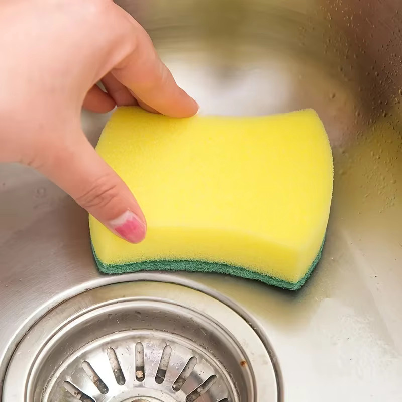 6/12er-Pack Küchenschwammschrubber gelb, kratzfeste Scheuerschwämme für das Geschirrspülen und die Haushaltsreinigung - Bild 4