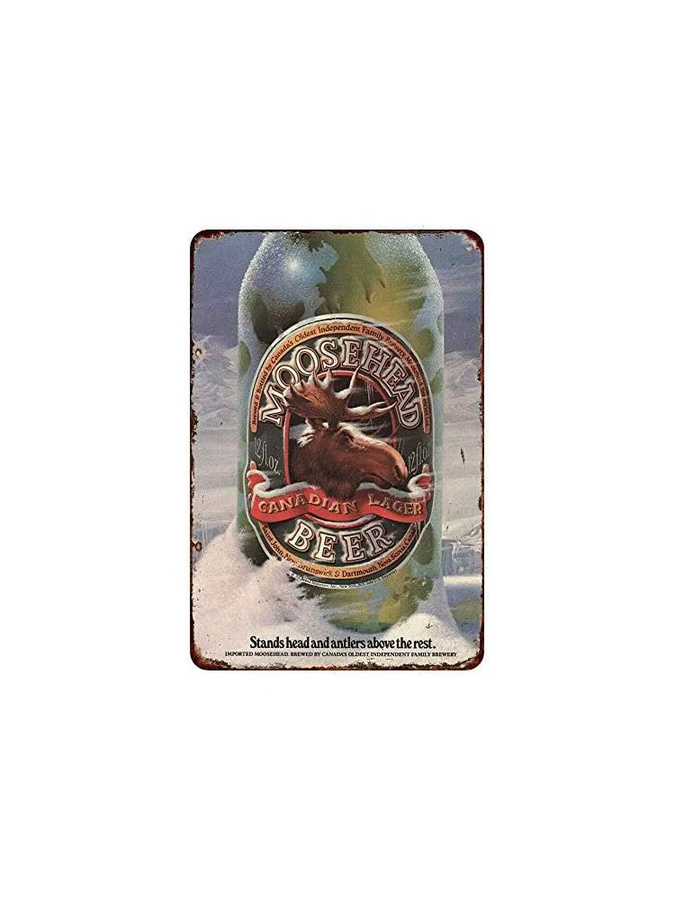 HomDeo Retro Wanddekoration Metallschild Moosehead Canadian Lager Beer Design, B/H: 20 x 20 cm, Mehrfarbig - Bild 2