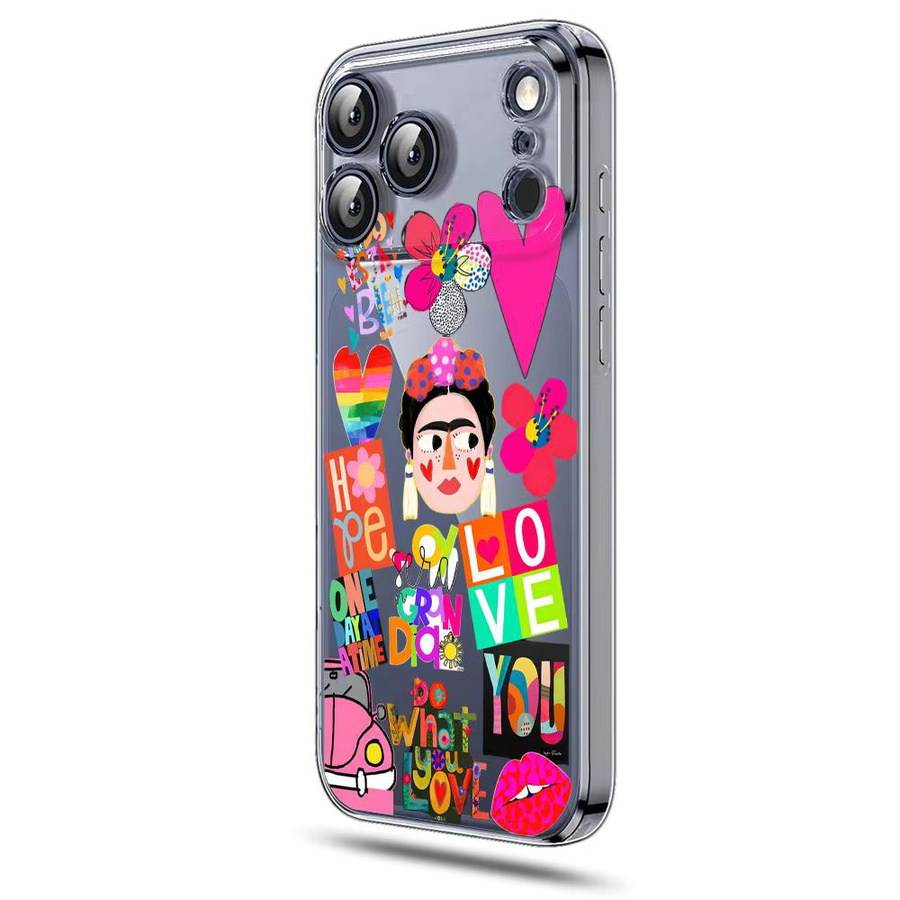 Frida Kahlo Design Handyhülle für iPhone 12 bis 17 Pro Max Plus, magnetische transparente Schutzhülle in Kristallklar - Bild 5