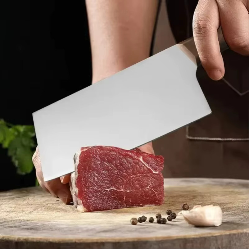 GuanQi Profi Kochmesser aus Edelstahl in Silber mit Holzgriff - Bild 2