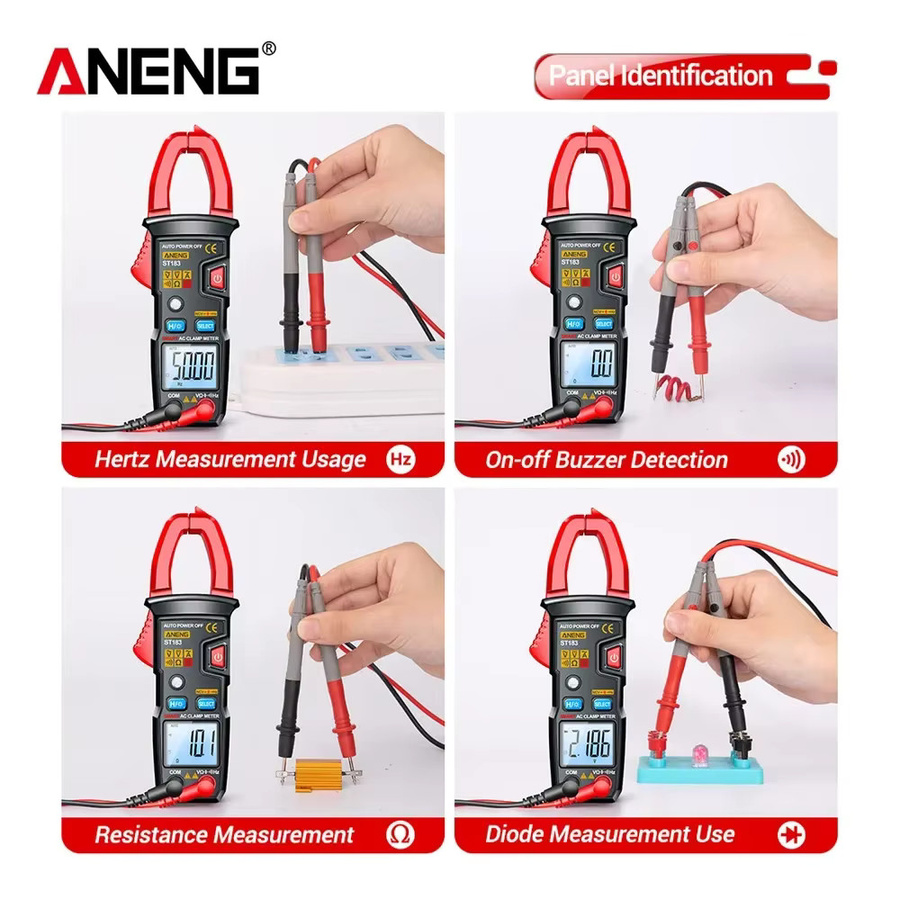 ANENG ST183 Digitales Zangenmessgerät True RMS Multimeter mit 600A Amperemeter, AC/DC Spannungsprüfer, NCV, Ohm, Kapazität und Hz - Bild 4