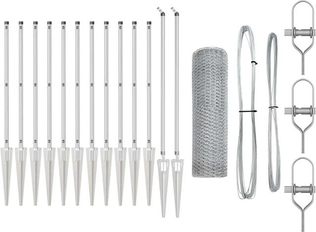 vidaXL Zaunpfosten aus Stahl in Silber, Rechteckig, Höhe: 60 cm, Breite: 2,5 cm, Tiefe: 0,6 cm - Bild 1