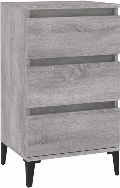 vidaXL Nachttisch im Industrie-Stil in Grau aus Holzwerkstoff und Metall, B/T/H: 40 x 35 x 70 cm - Bild 1