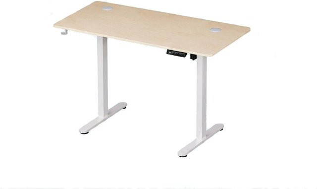 Relaxdays Elektrischer Schreibtisch Höhenverstellbar in Weiß mit LED Display, Breite: 140 cm, Tiefe: 60 cm - Bild 1