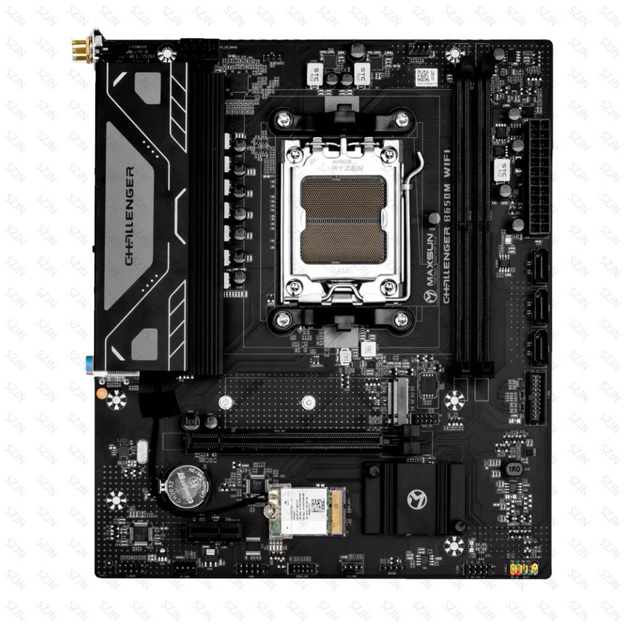 Maxsun B650M Motherboard mit AM5-Sockel für Ryzen 7000–9000, DDR5 Dual Channel und Onboard WIFI in Schwarz - Bild 2