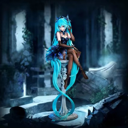 Bandai Hatsune Miku Figur, Schwarzes Kleid Edition, Actionfigur, Puppe - Bild 3