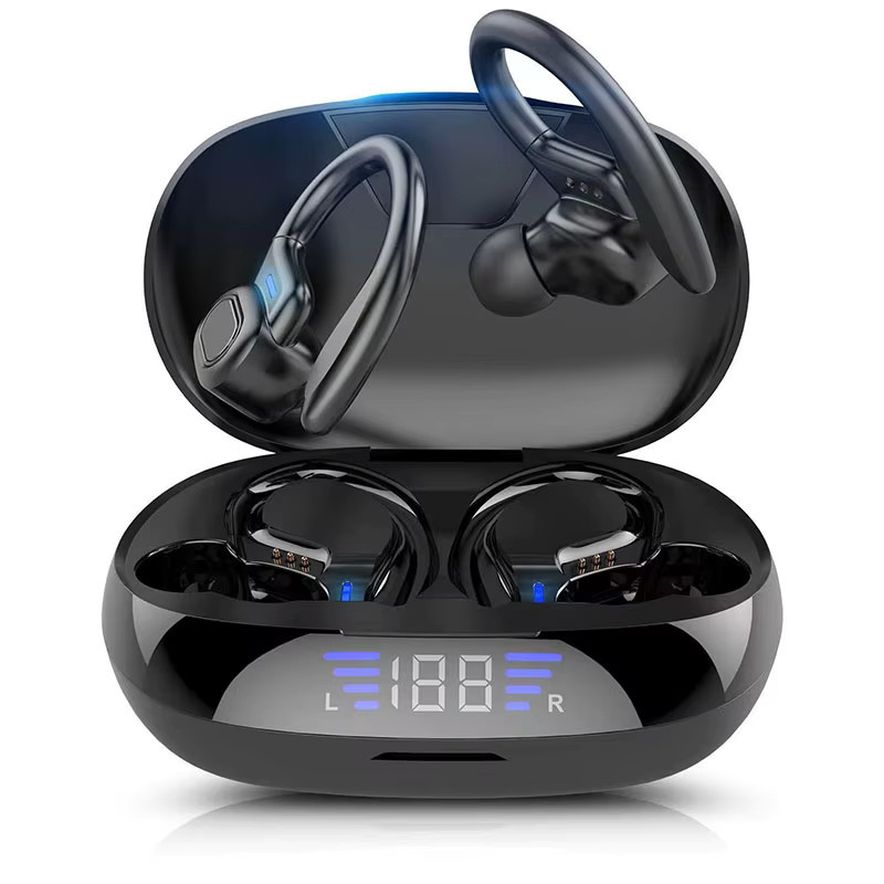 Lenovo Original EarHook Sport-Kopfhörer, kabellose Bluetooth In-Ear-Headsets mit digitaler Anzeige und Geräuschunterdrückung in Schwarz - Bild 7