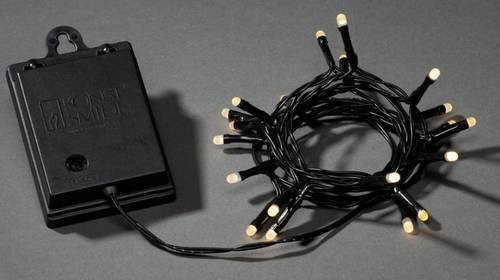 Konstsmide LED Lichterkette Außen Warmweiß mit 20 LEDs, Batteriebetrieben, mit Sensor und Timer, Schwarz, Länge: 1,9 m - Bild 1