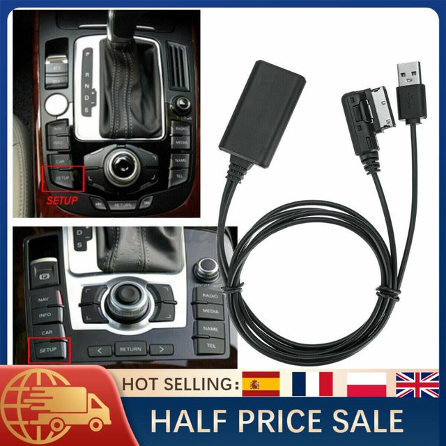 Drahtloser Bluetooth AUX Audio Adapter für Audi AMI MMI 2G zur Musikübertragung, Schwarz, Länge: 75 cm - Bild 1
