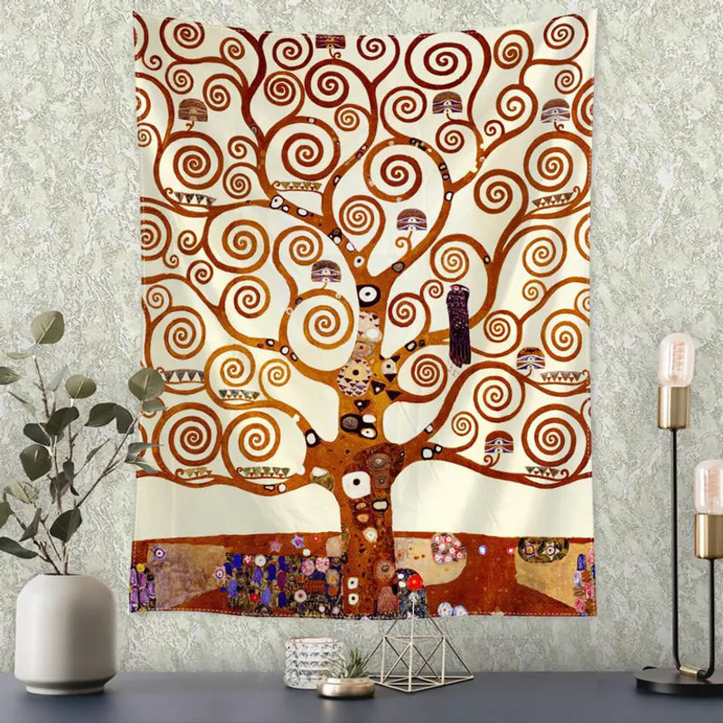 Levensboom Wandbehang von Binchi Outdoor Equipment – Abstraktes Bohemian Design mit Engel-Motiv, Mehrfarbig, Breite: 95 cm, Höhe: 73 cm - Bild 4