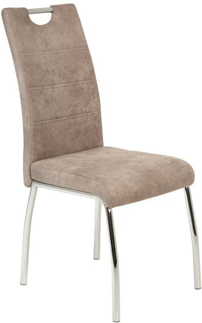 2er Set Stühle Hela Vintage in Beige aus Microfaser, B/H/T: 44 x 98 x 61 cm - Bild 1