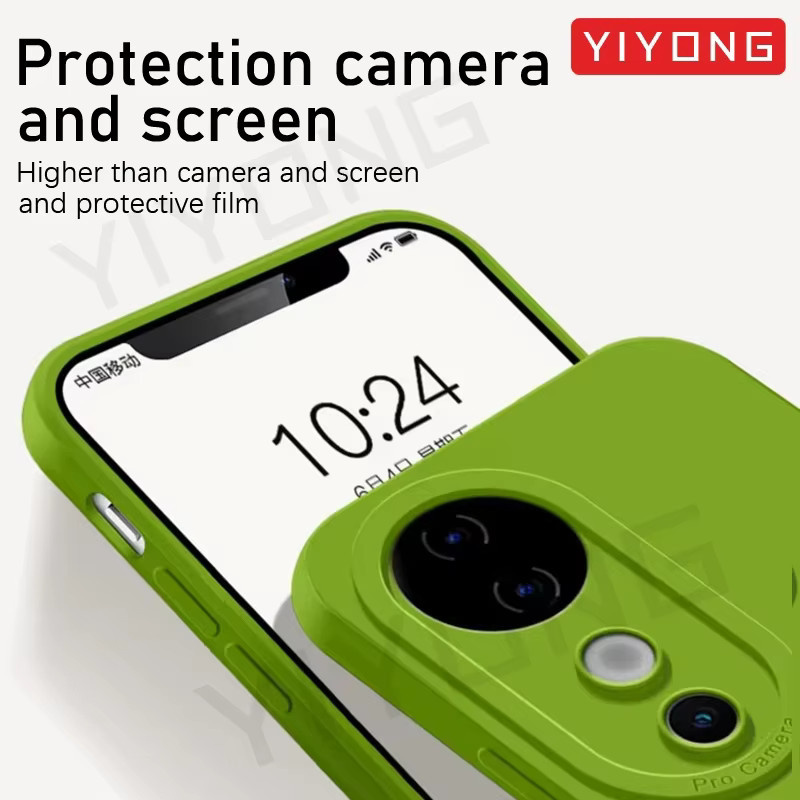 YIYONG Silikon Softcover für Vivo V40 V30 V30 Pro 5G stoßfestes Handycase in Gelb und Grün - Bild 3