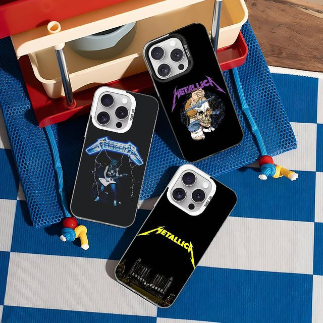 Stoßfeste Metallica M-Metall Handyhülle für Apple iPhone 11 bis 17 Pro Max Plus in Silber und Schwarz - Bild 1