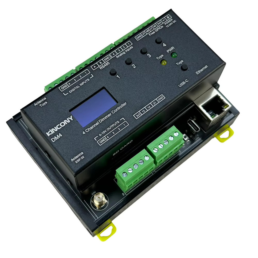 KinCony DM4 ESP32S3 Dimmer-Modul 4-Kanal in Schwarz für Home Assistant ESPhome MQTT - Bild 2