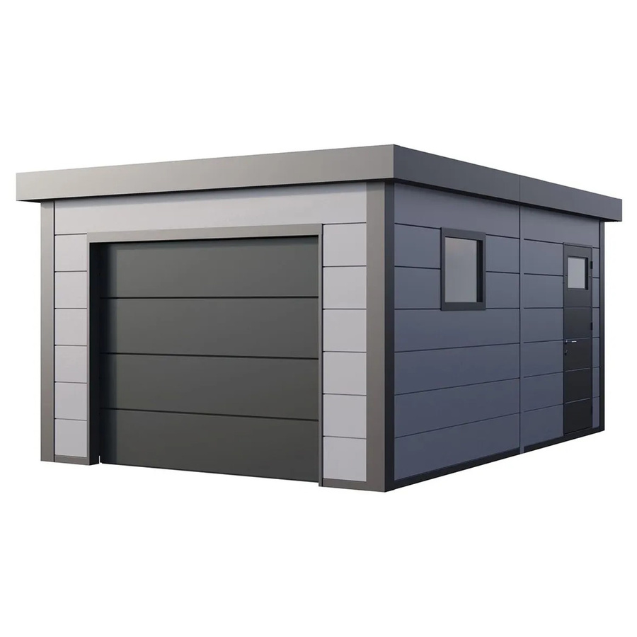 Telluria Garage Classico aus verzinktem Stahl in Hellgrau, B/T: 358 x 538 cm - Bild 2