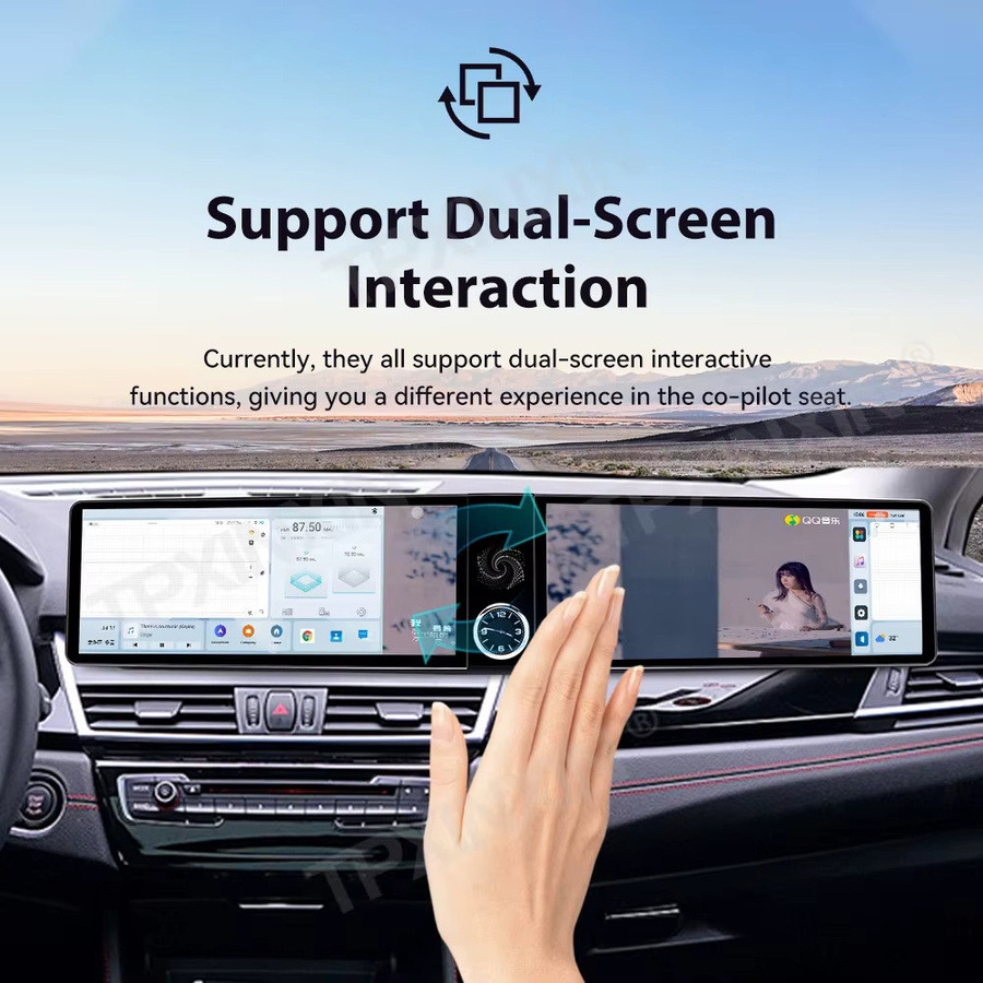 TPXINXIN Dual-Screen-Stereo-Player für BMW 2er Active Tourer F45 2014-2018 mit 24,6 Zoll Android Auto CarPlay und GPS in Schwarz - Bild 3