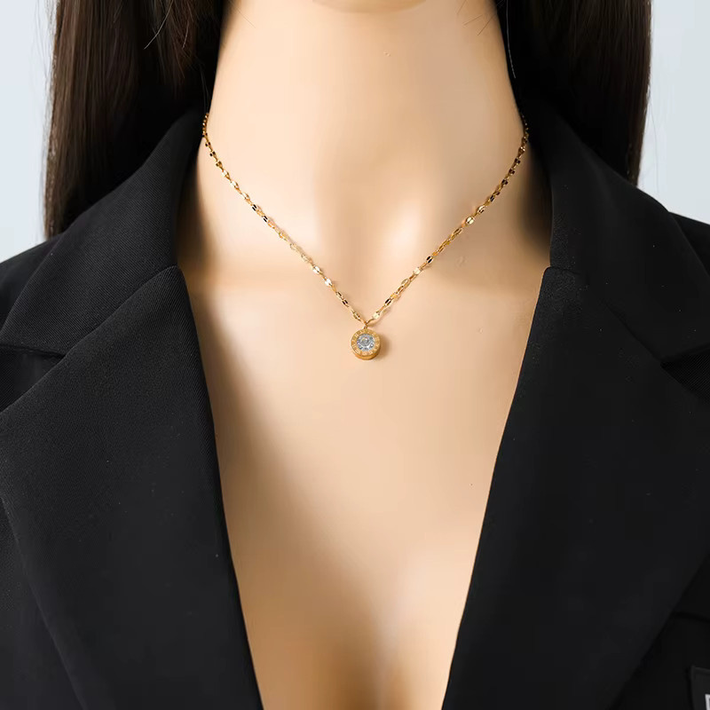 EILIECK Schmuck-Set Edelstahl, Zirkonia, Gold, Damen - Bild 2