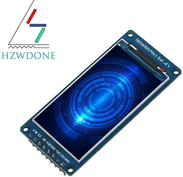 HZWDONE IPS TFT LCD RGB Modul mit ST7789 Controller, 1,9 Zoll, 170 x 320 Pixel, 65k Farben, Blau - Bild 1