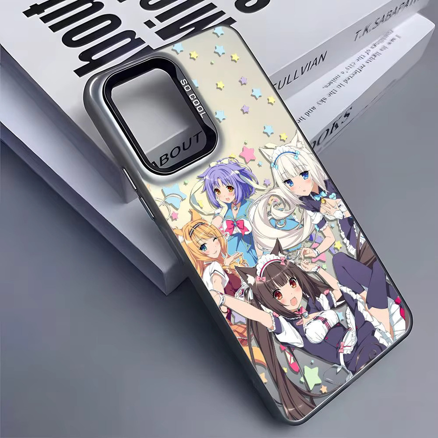 N-NekoparaS Anime Handyhülle aus Silikon für Samsung Galaxy S25 Edge S24 S23 S22 S21 S20 Ultra in Silber - Bild 4