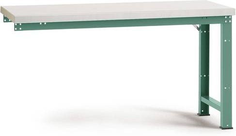 Manuflex WP4006.0001 Werkbank Anbaumodul aus Stahl und Holz in Grau, Grün und Weiß, B: 200 cm, H: 70 cm, T: 125 cm - Bild 1