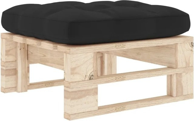 vidaXL Garten-Palettenhocker aus imprägniertem Kiefernholz in Schwarz, B/T/H: 60 x 60 x 25 cm - Bild 1