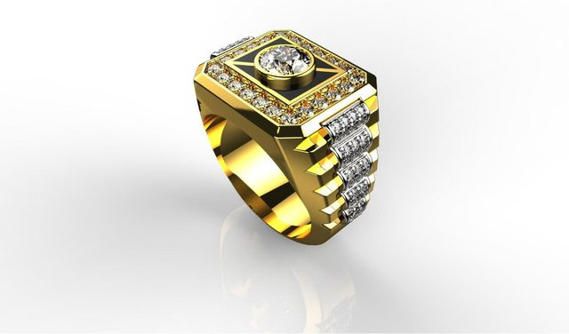 YIRAN Jewelry Ring, vergoldet, Zirkonia, Herren, Size 13 - Bild 1