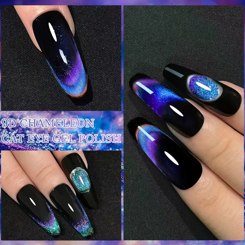 Faandin Nagellack, siebenfarbiger Pfauen-Katzenaugen-Gel, 7 ml - Bild 3