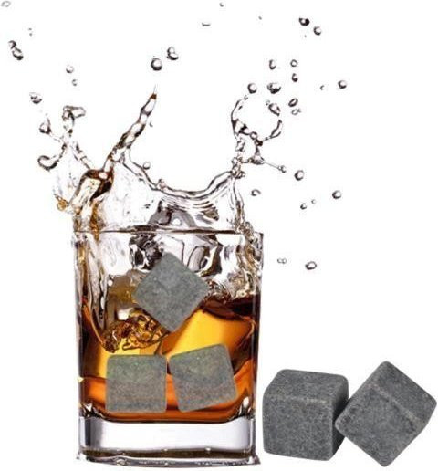 STEL ORA Whiskey Chilling Stones aus Marmor in Grau, 9 Stück quadratische Kühlsteine für Whiskey, Wein und Bier - Bild 1