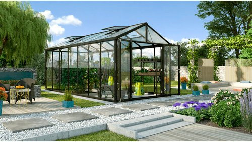 VITAVIA Gewächshaus Zeus Plus 13800 aus Aluminium in Schwarz, B/H/T: 195 x 197 x 131 cm - Bild 1