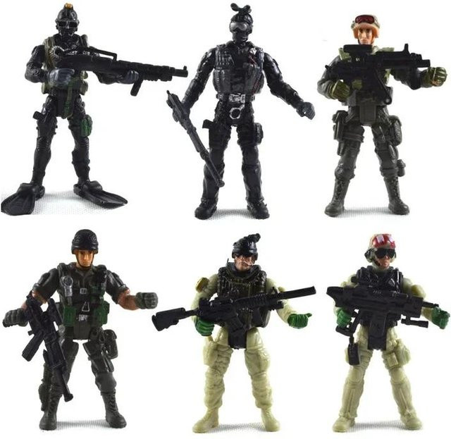 Yiran toy 1 Krieger Elite-Streitkraft Militärische Actionfiguren mit Waffen 6-teiliges Set - Bild 1