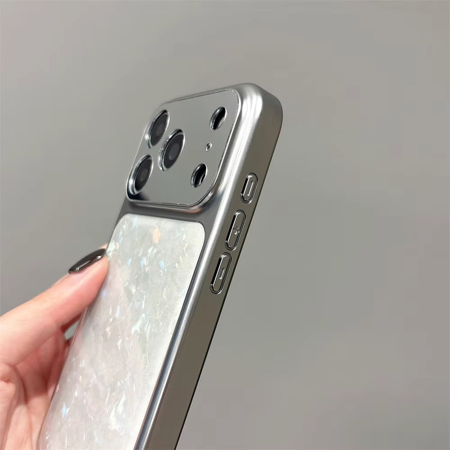 Luxuriöse Laser-Glitzer-Handyhülle mit Muschelmuster für iPhone 17 16 15 14 Pro Max in Orange von lolozzx - Bild 3