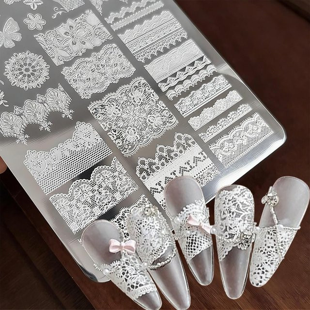 MAFANAILS Nagelschablone, Blumen Schmetterling, Glänzend - Bild 1