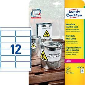 Avery Zweckform L4776-20 Laser Folien-Etiketten, Weiß, Polyester, 20 Stück, Breite: 99,1 mm, Höhe: 42,3 mm - Bild 3