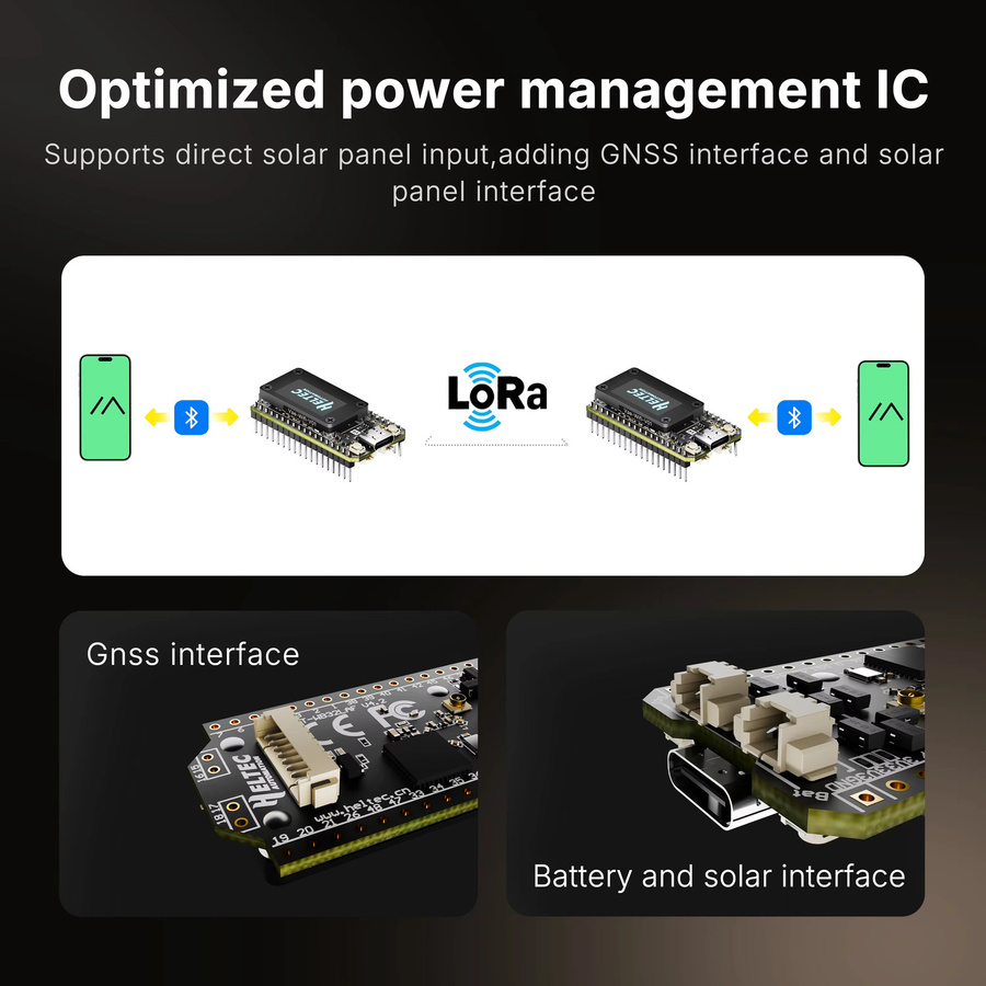Heltec LoRa32 V4 ESP32 SX1262 Entwicklungsboard mit GPS und 0,96 Zoll OLED in Schwarz - Bild 3
