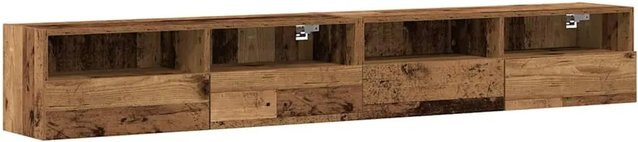 vidaXL Wand-TV-Schrank Set aus 2 Stück in Altholz-Optik Braun, moderner Wand-TV-Schrank aus Holzwerkstoff mit Türen und Regalfächern, B/T/H: 100 x 30 x 30 cm - Bild 1