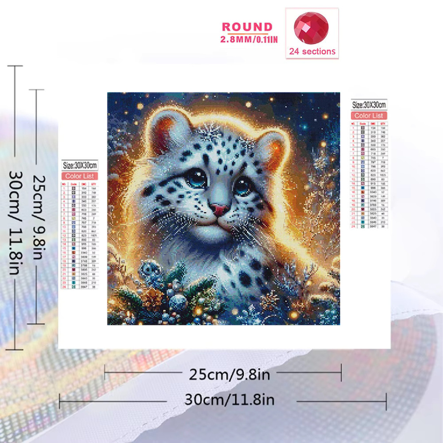 Evershine Diamant-Stickerei Leopard Mosaik-Malerei mit quadratischen Steinen in Multicolour, B/H: 20 x 20 cm - Bild 2