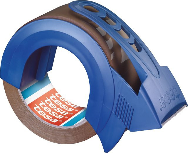 Tesa tesapack Paketband Solid & Strong mit Abrollhilfe aus PP-Folie, Blau und Braun, Breite: 5 cm, Länge: 66 m - Bild 1