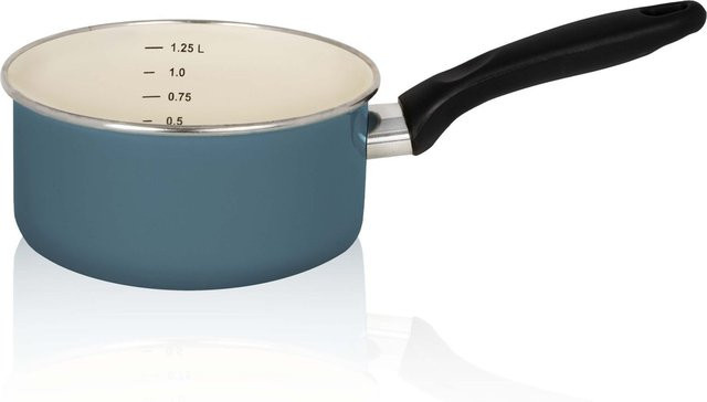 Karl Krüger Emaillierter Stieltopf Petrol, Durchmesser: 16 cm - Bild 1