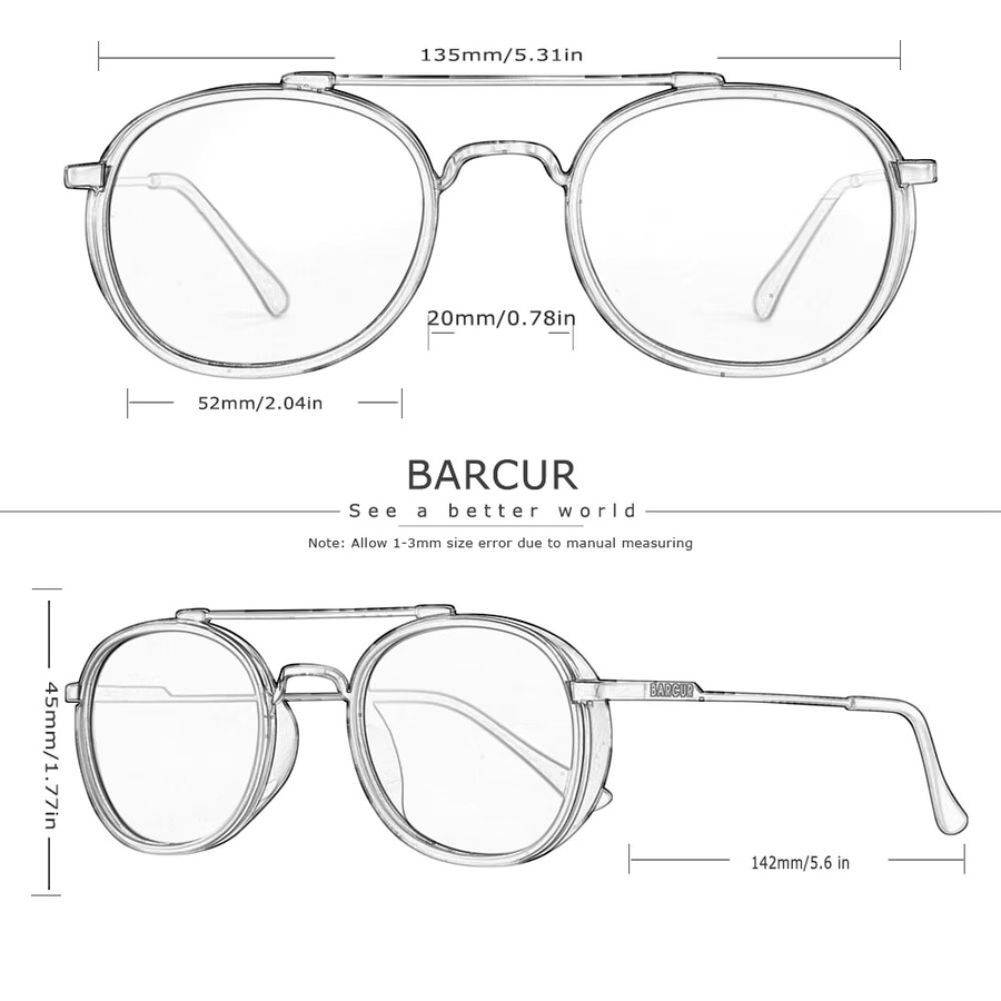 BARCUR Sonnenbrille, Vollrand, Round, black - Bild 3