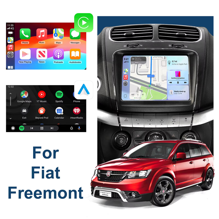 LEXXSON CarPlay und Android Auto Retrofit Kit Decoder-Box für Fiat Freemont 2013–2018, Schwarz - Bild 2