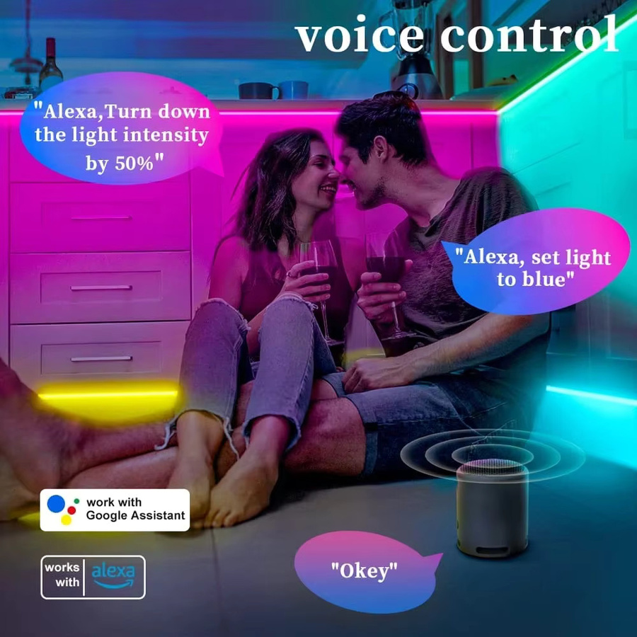 YSRSAI Tuya WIFI RGBIC LED Lichterkette mit USB, wasserdichte String Lights in Multicolor für Weihnachten, Hochzeit, Geburtstag und Party - Bild 3