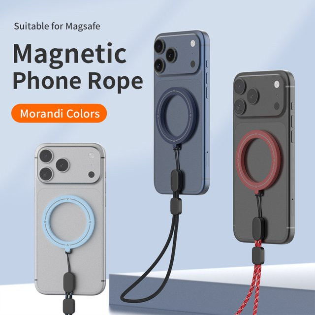 WSSHE Magnetisches Handy-Ringband in Schwarz für iPhone, Samsung und Xiaomi mit MagSafe-Kompatibilität und verstellbarem Handgelenkband für Unisex - Bild 1