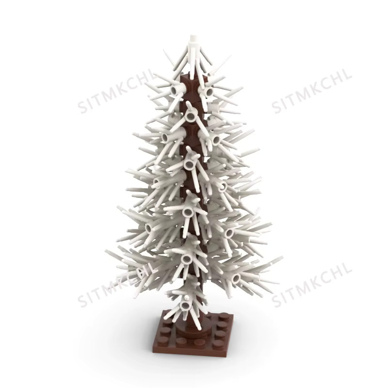 BRICKPANDA Pine Tree-Modell, verschneite Weihnachtsbaum-Straßendekoration, DIY-Baustein-Set - Bild 2