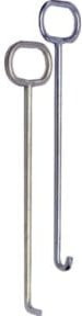 Kanaldeckelheber Hark mit U-Haken in Silber, Länge: 60 cm - Bild 1