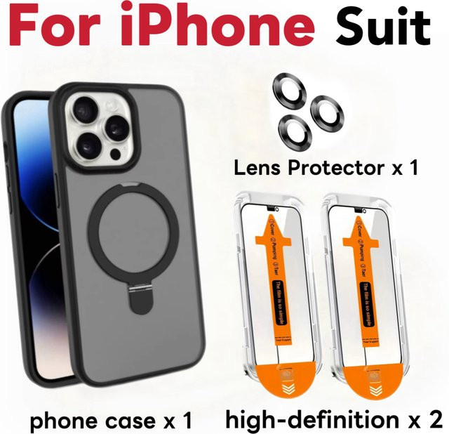 Schutzset für Apple iPhone 12 bis 17 Serie mit HD-Displayschutz, Objektivschutz und Handyhülle - Bild 1