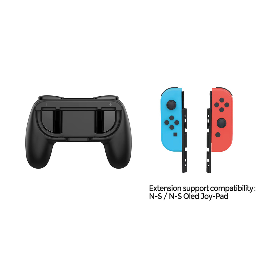Handgriff-Schutzhülle und Gamepad-Ständerhalterung für Nintendo Switch und Nintendo Switch OLED in Schwarz - Bild 3