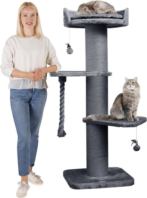 Happypet Kratzbaum Freddy für Katzen, Grau, Höhe: 150 cm - Bild 1
