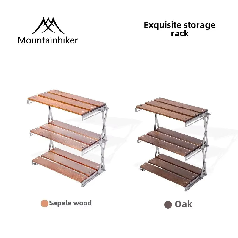 MOUNTAINHIKER Dreistufiges Oak Shabili-Rack faltbares Outdoor-Camping-Rack für Picknick und Grillen - Bild 2